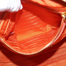 PRADA Quilted Chain Shoulder Bag Nylon Orange Gold Auth BA11028-23