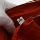 PRADA Quilted Chain Shoulder Bag Nylon Orange Gold Auth BA11028-12