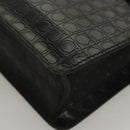 Salvatore Ferragamo Gancini Hand Bag Leather Black Silver Auth BA1103-15