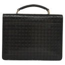 Salvatore Ferragamo Gancini Hand Bag Leather Black Silver Auth BA1103-2