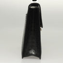 Salvatore Ferragamo Gancini Hand Bag Leather Black Silver Auth BA1103-3