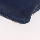 Jimmy Choo Studs Clutch Bag Leather Navy Silver Auth BA11032-16