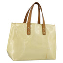 LOUIS VUITTON Monogram Vernis Reade PM Hand Bag Perle M91336 LV Auth BA11033-1