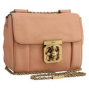 Chloe Chain Elsie Shoulder Bag Leather Pink Gold Auth BA11036V-1
