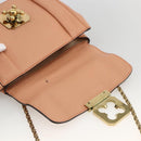 Chloe Chain Elsie Shoulder Bag Leather Pink Gold Auth BA11036V-10