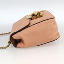 Chloe Chain Elsie Shoulder Bag Leather Pink Gold Auth BA11036V-3