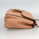 Chloe Chain Elsie Shoulder Bag Leather Pink Gold Auth BA11036V-4