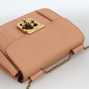 Chloe Chain Elsie Shoulder Bag Leather Pink Gold Auth BA11036V-6