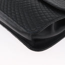 BALLY Quilted Chain Shoulder Bag Leather 2way Black Gold Auth BA11038-15