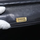 BALLY Quilted Chain Shoulder Bag Leather 2way Black Gold Auth BA11038-19