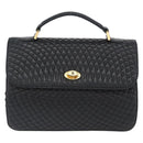 BALLY Quilted Chain Shoulder Bag Leather 2way Black Gold Auth BA11038-13