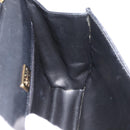 BALLY Quilted Chain Shoulder Bag Leather 2way Black Gold Auth BA11038-20