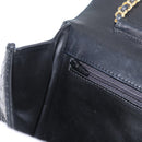 BALLY Quilted Chain Shoulder Bag Leather 2way Black Gold Auth BA11038-22