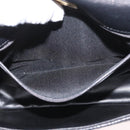 BALLY Quilted Chain Shoulder Bag Leather 2way Black Gold Auth BA11038-23