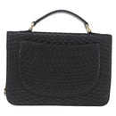 BALLY Quilted Chain Shoulder Bag Leather 2way Black Gold Auth BA11038-2