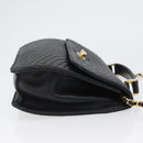 BALLY Quilted Chain Shoulder Bag Leather 2way Black Gold Auth BA11038-3
