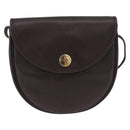 Christian Dior Shoulder Bag Leather Brown Gold Auth BA11045-13