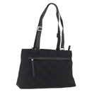 Salvatore Ferragamo Gancini Tote Bag Canvas Leather Black Silver Auth BA11046-1