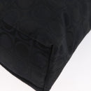 Salvatore Ferragamo Gancini Tote Bag Canvas Leather Black Silver Auth BA11046-13