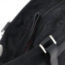 Salvatore Ferragamo Gancini Tote Bag Canvas Leather Black Silver Auth BA11046-14