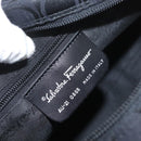 Salvatore Ferragamo Gancini Tote Bag Canvas Leather Black Silver Auth BA11046-16