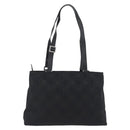 Salvatore Ferragamo Gancini Tote Bag Canvas Leather Black Silver Auth BA11046-3