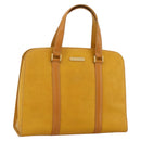 BURBERRY Hand Bag Leather Yellow Gold Auth BA11047-1
