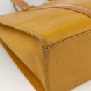 BURBERRY Hand Bag Leather Yellow Gold Auth BA11047-11