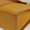 BURBERRY Hand Bag Leather Yellow Gold Auth BA11047-12