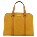 BURBERRY Hand Bag Leather Yellow Gold Auth BA11047-2
