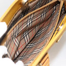 BURBERRY Hand Bag Leather Yellow Gold Auth BA11047-20