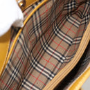 BURBERRY Hand Bag Leather Yellow Gold Auth BA11047-21