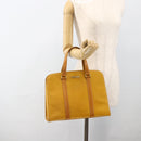 BURBERRY Hand Bag Leather Yellow Gold Auth BA11047-23