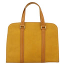 BURBERRY Hand Bag Leather Yellow Gold Auth BA11047-3