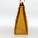BURBERRY Hand Bag Leather Yellow Gold Auth BA11047-4