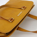 BURBERRY Hand Bag Leather Yellow Gold Auth BA11047-6