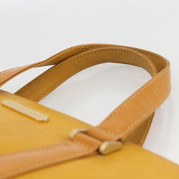 BURBERRY Hand Bag Leather Yellow Gold Auth BA11047