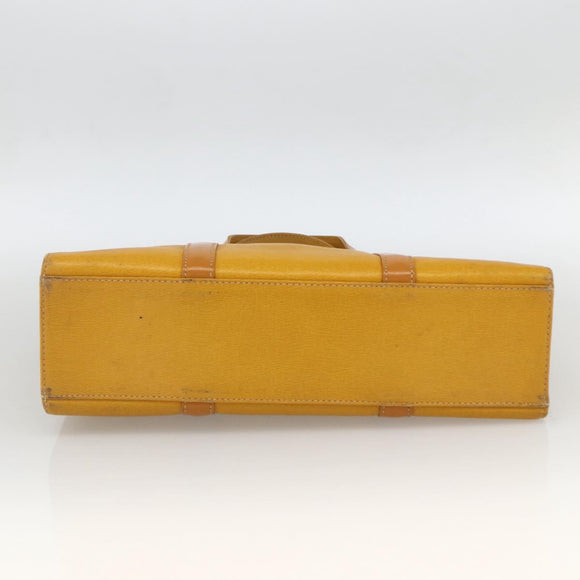 BURBERRY Hand Bag Leather Yellow Gold Auth BA11047
