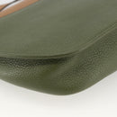 Christian Dior Shoulder Bag Leather Khaki Gold Auth BA11048-16