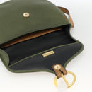 Christian Dior Shoulder Bag Leather Khaki Gold Auth BA11048-10
