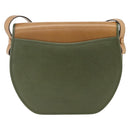 Christian Dior Shoulder Bag Leather Khaki Gold Auth BA11048-2