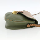 Christian Dior Shoulder Bag Leather Khaki Gold Auth BA11048-4