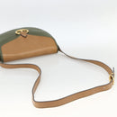 Christian Dior Shoulder Bag Leather Khaki Gold Auth BA11048-7