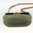 Christian Dior Shoulder Bag Leather Khaki Gold Auth BA11048-5