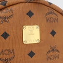 MCM Vicetos Logogram Backpack PVC Leather Brown Gold Auth BA11051-16