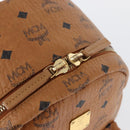MCM Vicetos Logogram Backpack PVC Leather Brown Gold Auth BA11051-18