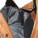 MCM Vicetos Logogram Backpack PVC Leather Brown Gold Auth BA11051-22