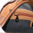 MCM Vicetos Logogram Backpack PVC Leather Brown Gold Auth BA11051-23