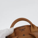MCM Vicetos Logogram Backpack PVC Leather Brown Gold Auth BA11051-8