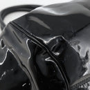 Salvatore Ferragamo Gancini Hand Bag Patent leather Black Silver Auth BA11053-14